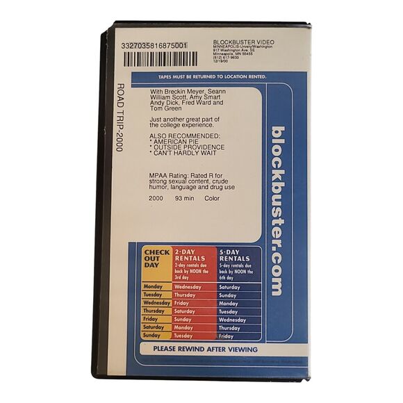 Blockbuster Video VHS Road Trip‎ **UNTESTED** FOR PARTS ONLY Formal Rental - Picture 2 of 7